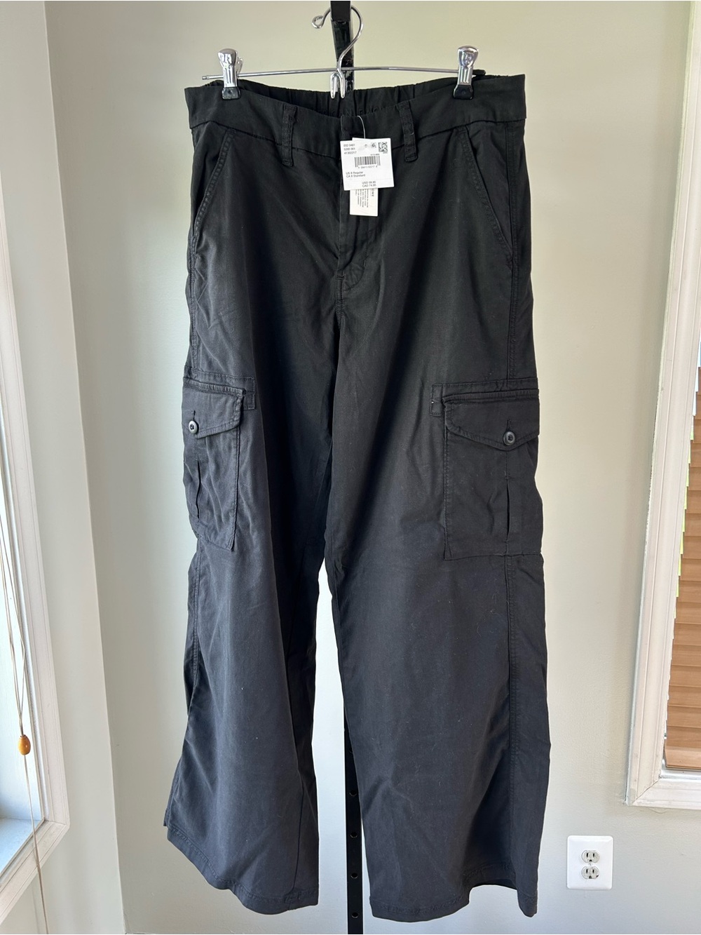 American Eagle Outfitters Black Wide Leg Cargo Pants